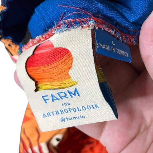 Farm Rio Anthropologie Halter Jumpsuit Wide Leg Bohemian Southwestern Print L - Picture 7 of 11